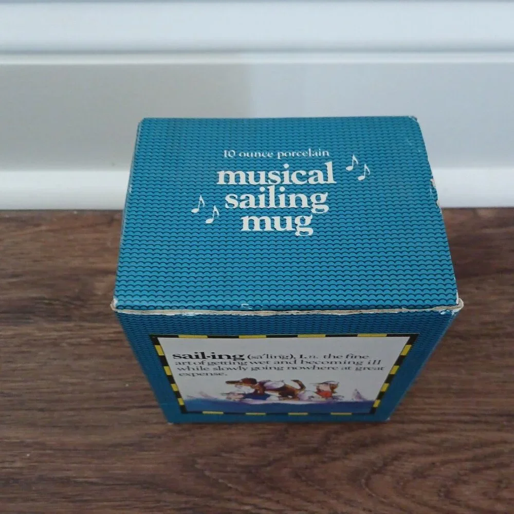 Vintage Enesco Sailing‎ Musical Coffee Cup Mug New in Box